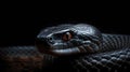 A Black Cobra on a Dark Background