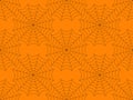 Black cobweb on orange background seamless pattern. Spider web for halloween. Design for wrappers, banners and holiday invitations Royalty Free Stock Photo