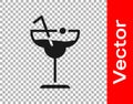 Black Cocktail and alcohol drink icon isolated on transparent background. Vector Royalty Free Stock Photo