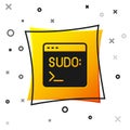 Black Code terminal icon isolated on white background. Browser window with command line. Command panel. Programming Royalty Free Stock Photo