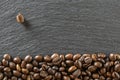 Black coffee background. Caffeine espresso beans for breakfast dark drink in cup. Cafe food. Assorted ground and instant brown Royalty Free Stock Photo