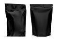 Black coffee bag. Zip protein package mockup design Royalty Free Stock Photo