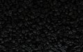 Black coffee beans 3d rendering background. Masses of coffee beans close up. Top view