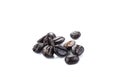 Black coffee beans isolate on white background