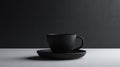 Black Coffee Cup on Grey Surface Dark Background Royalty Free Stock Photo