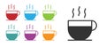 Black Coffee cup icon isolated on white background. Tea cup. Hot drink coffee. Set icons colorful. Vector Illustration Royalty Free Stock Photo