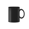 Black Coffee Cup - Realistic Vector Illustration - Isolated On White Background Royalty Free Stock Photo