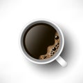 Black coffee cup top view Royalty Free Stock Photo