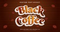 Black Coffee Editable Text Effect Royalty Free Stock Photo