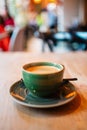 Black Coffee in a Green Coffe Mug Royalty Free Stock Photo