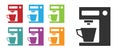 Black Coffee machine icon isolated on white background. Set icons colorful. Vector Illustration Royalty Free Stock Photo