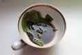 Black coffee with mint