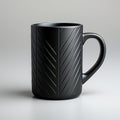 Black Coffee Mug With Zig Zag Pattern - Minimalist 3d Design Royalty Free Stock Photo