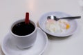 Black Coffee Traditional Singapore Breakfast called Kaya Toast