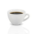 Black coffee in a white ceramic cup isolated on white background with clipping paths Royalty Free Stock Photo