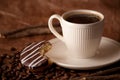 Black coffee in white cup Royalty Free Stock Photo