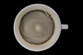 Black coffee, white cup on black background . Royalty Free Stock Photo