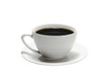 Black coffee in a white coffee cup. closeup isolated on white background. With Clipping path Royalty Free Stock Photo