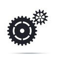 Black cogwheels icon. Flat design vector element. Royalty Free Stock Photo