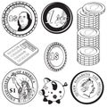 Black coin icons 2