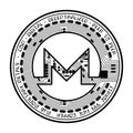 Monero coin black silhouette