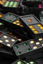 Black color dominoes with colorful dot Royalty Free Stock Photo