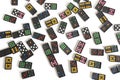 Black color dominoes with colorful on white background Royalty Free Stock Photo