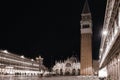 Black color effect of night panorama of Piazza San Marco