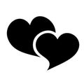 Black color hearts vector clipart.