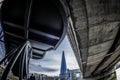 Black and color image overlooking the Shard Tower below London B Royalty Free Stock Photo