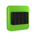 Black Color palette guide icon isolated on transparent background. Modular grid. Green square button.