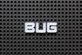 Black color pegboard with white letter in word bug Royalty Free Stock Photo