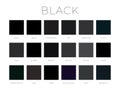 Black Color Shades Swatches Royalty Free Stock Photo