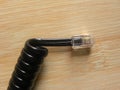 Spiral landline telephone cable jack