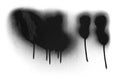 Black color spray paint or graffiti design element isolated on white