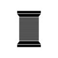 Black color tailor thread bobbin icon isolated.Vector illustraton.