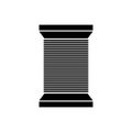 Black color tailor thread bobbin icon isolated.Vector illustraton. Royalty Free Stock Photo