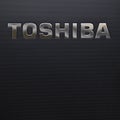 Black color Toshiba Laptop, strong brand on laptop Royalty Free Stock Photo