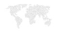 Black color world map isolated on white background Royalty Free Stock Photo