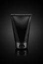 Black Colored Cream Tube For Mockup on Black Background