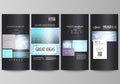 The black colored minimalistic vector illustration of editable layout of four vertical banners, flyers design business Royalty Free Stock Photo