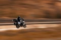 Black colored Motorcycle shot with pan technic with motion blur Royalty Free Stock Photo
