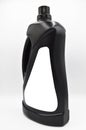 Black colored plastic detergent bottle. Cosmetic, container. Royalty Free Stock Photo