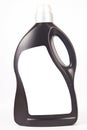 Black colored plastic spray detergent bottle. Cosmetic  container Royalty Free Stock Photo