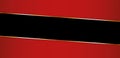 Black colored ribbon banner with gold frame on red background Royalty Free Stock Photo