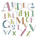 Black colorful alphabet uppercase letters Royalty Free Stock Photo