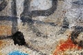 Black colorful graffiti wall background, in Venice, Italy Royalty Free Stock Photo