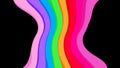 Black colors and rainbow wave for background, abstract colorful wave line, wallpaper rainbow curve multicolor stripes, rainbow art Royalty Free Stock Photo