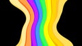 Black colors and rainbow wave for background, abstract colorful wave line, wallpaper rainbow curve multicolor stripes, rainbow art Royalty Free Stock Photo