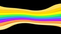 Black colors and rainbow wave for background, abstract colorful wave line, wallpaper rainbow curve multicolor stripes, rainbow art Royalty Free Stock Photo